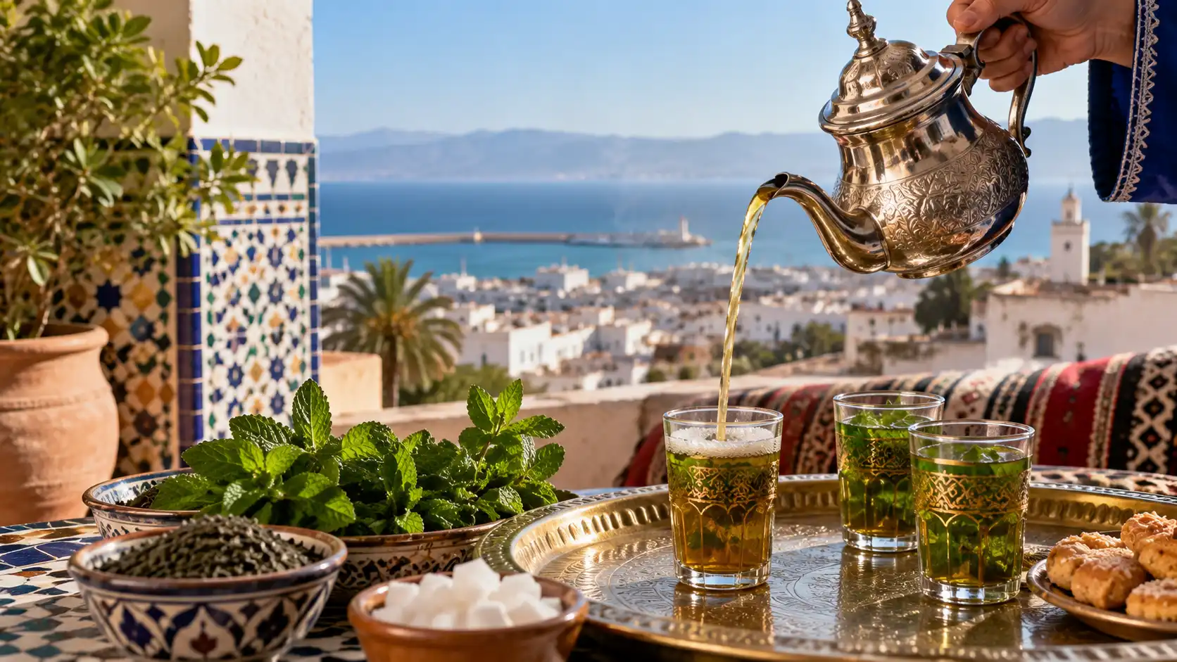 Moroccan Mint Tea in Tangier: How to Make and Pour Atay Maghribi